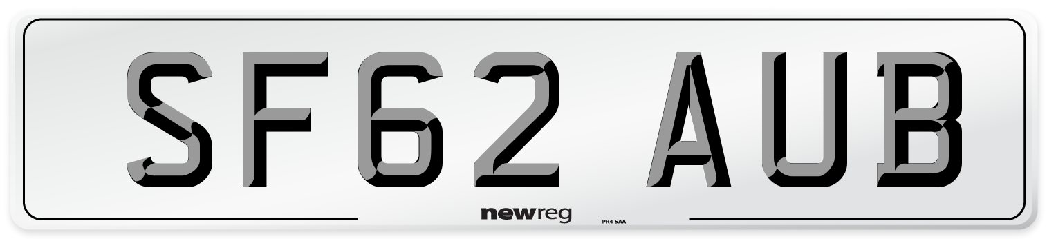 SF62 AUB Number Plate from New Reg